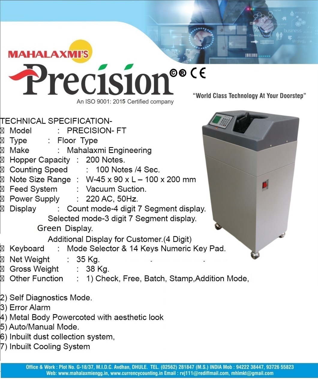 Floor Type Note Counting Machine
